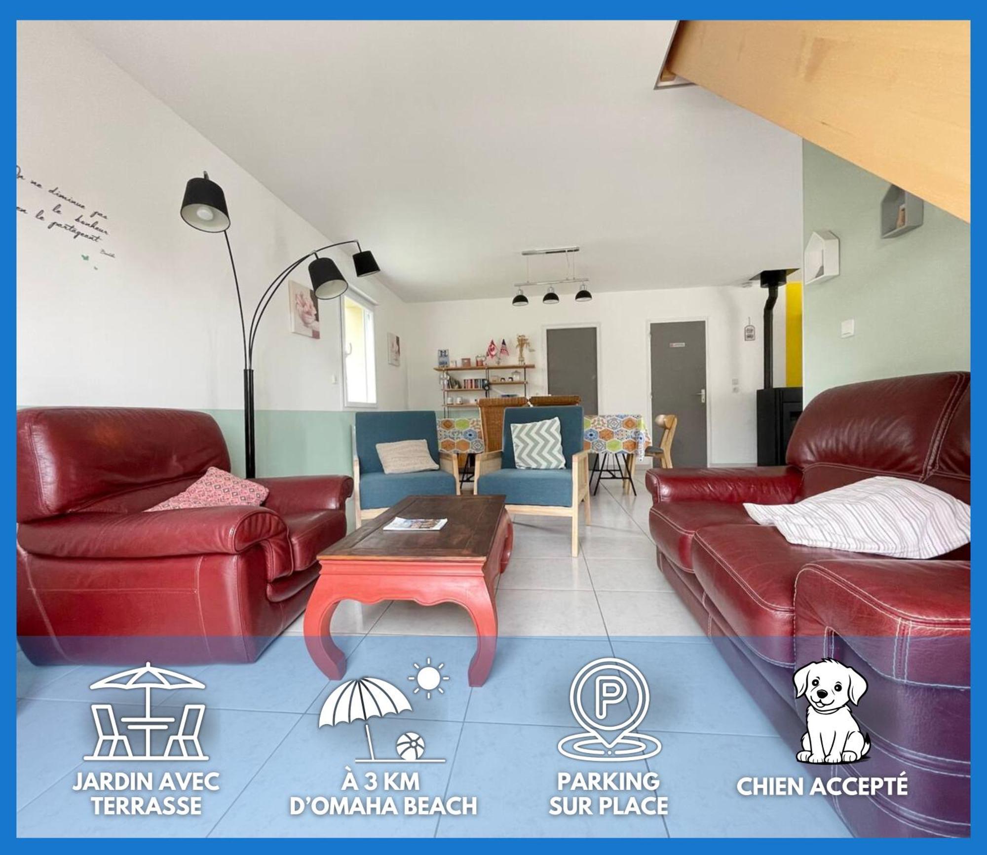 Sweet Omaha Belle Maison Recente Lumineuse Et Cosy Bien Equipee Jardin Clos 15 Mn A Pied Plage Omaha Beach Et Proche De Bayeux & Port En Bessin Saint-Laurent-sur-Mer Eksteriør bilde